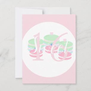 Macarons Quitten Süß 16 Pastell RSVP Karte
