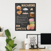 Macarons Recipe Chalkboard Küche Poster (Heimbüro)