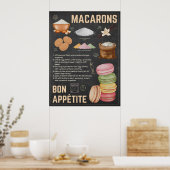 Macarons Recipe Chalkboard Küche Poster (Küche)