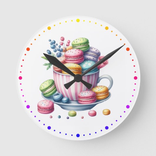 Macarons Reloj de pared Runde Wanduhr (Vorderseite)