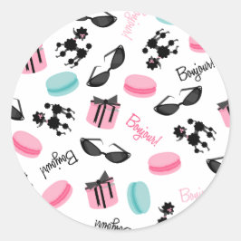 Macarons Sonnenbrille & Poodle Umschlag Aufkleber