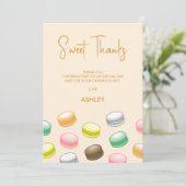 Macarons Sweet 16 Dankeskarte (Stehend Vorderseite)