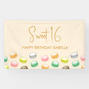Macarons Sweet 16 Party Banner
