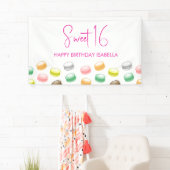 Macarons Sweet 16 Party Banner (Insitu)