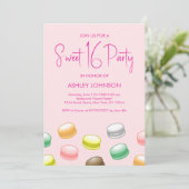 Macarons Sweet 16 Party Einladung (Stehend Vorderseite)