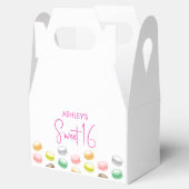 Macarons Sweet 16 Party Geschenkschachtel (Geöffnet)