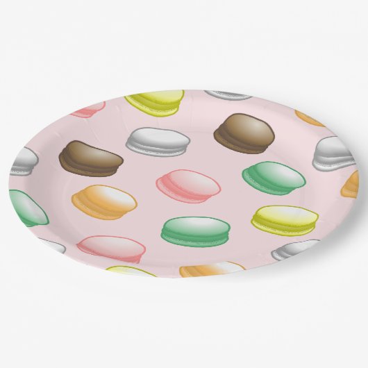 Macarons Sweet 16 Party Pappteller (Schrägansicht)