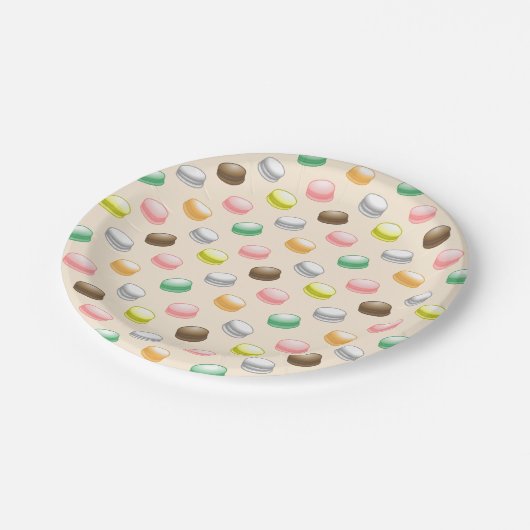 Macarons Sweet 16 Party Pappteller (Schrägansicht)