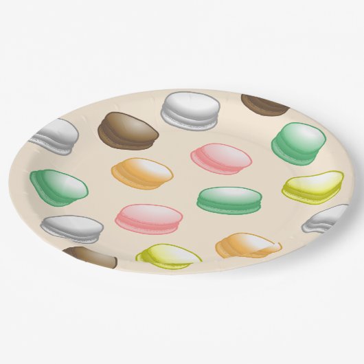 Macarons Sweet 16 Party Pappteller (Schrägansicht)