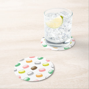 Macarons Sweet 16 Runder Pappuntersetzer