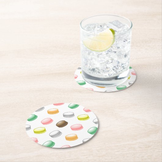 Macarons Sweet 16 Runder Pappuntersetzer (Vor Ort)