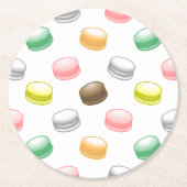 Macarons Sweet 16 Runder Pappuntersetzer (Vorderseite)