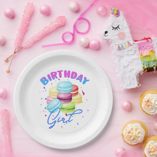 Macarons Sweet Birthday Girl Candy Lovers Thema Pappteller (Party)