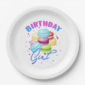 Macarons Sweet Birthday Girl Candy Lovers Thema Pappteller (Vorderseite)