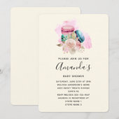 Macarons und Blume Watercolor Baby SHower Einladung (Vorne/Hinten)