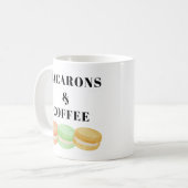Macarons und Kaffee-Sprichwort Kaffeetasse (Vorderseite Links)