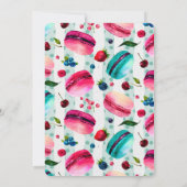 Macarons und Pink Polka Dots Bridal Tee Einladung (Rückseite)