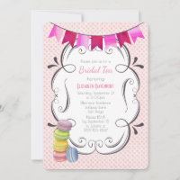 Macarons und Pink Polka Dots Bridal Tee