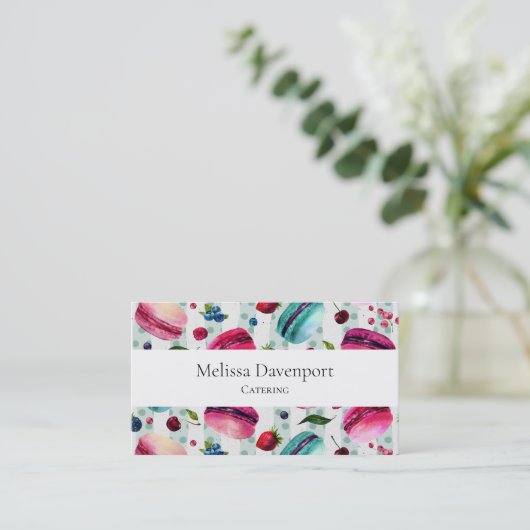 Macarons Visitenkarte (Stehend Vorderseite)