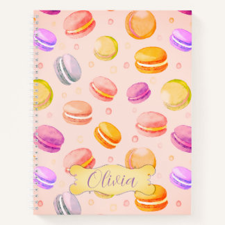 Macarons Watercolor Personalisiert-Notebook Notizblock