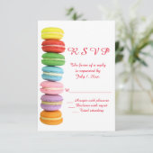 Macarons Wedding RSVP Karte (Stehend Vorderseite)