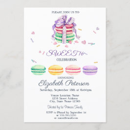 Macarons Zigzag Sweet 16 Einladung