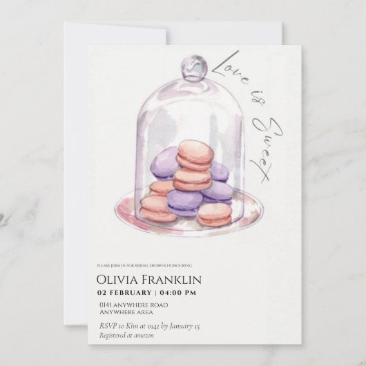 Macaroon-Brautparty Einladung (Vorderseite)