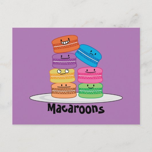 Macaroon Macaroons Cookie Französischer Süßspeise Postkarte (Vorderseite)