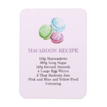 MACAROON RECIPE KÜCHE FLEXIBLER KÜHLSCHRANKMAGNET