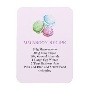 MACAROON RECIPE KÜCHE FLEXIBLER KÜHLSCHRANKMAGNET MAGNET