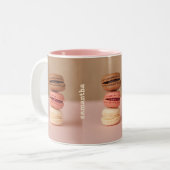 Macaroons-benutzerdefinierte Monogramm-Tasse Zweifarbige Tasse (Vorderseite Links)