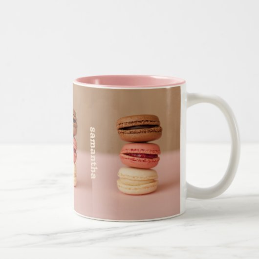 Macaroons-benutzerdefinierte Monogramm-Tasse Zweifarbige Tasse (Rechts)