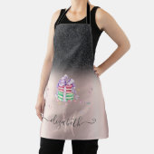 Macaroons Black Glitzer Ombre Rose Gold Schürze (InSitu)