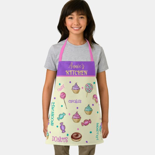 Macaroons Cupcakes Lollipops und Donuts KLEIN Schürze (Insitu)