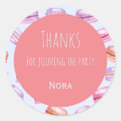 Macaroons dankt Kindern Gastgeschenk Aufkleber (Vorderseite)