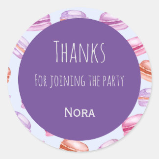 Macaroons dankt Kindern Gastgeschenk Aufkleber