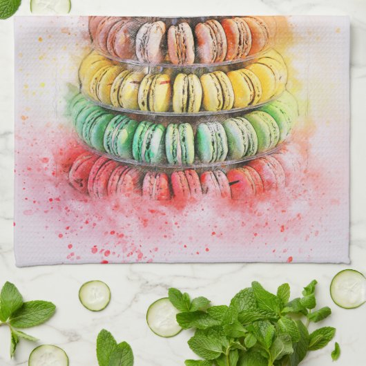 Macaroons Geschirrtuch (Gefaltet)