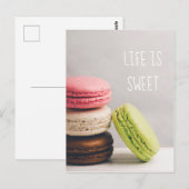 Macaroons in Pastellfarben, Vintag Postkarte (Vorne/Hinten)