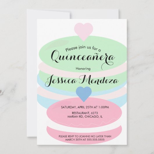 Macaroons Quince Sweet 16 Einladung (Vorderseite)