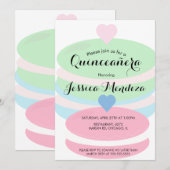 Macaroons Quince Sweet 16 Einladung (Vorne/Hinten)