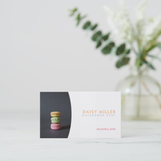 Macaroons Slogans Visitenkarten Visitenkarte (Stehend Vorderseite)