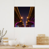MacArthur Causeway von unten bei Dämmerung gesehen Poster (Küche)