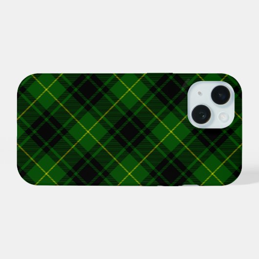MacArthur Tartgrün kariert iPhone 15 Hülle (Rückseite (Horizontal))
