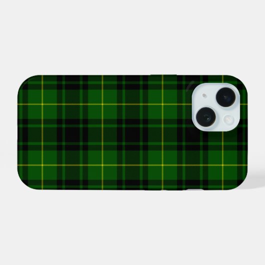 MacArthur Tartgrün kariert iPhone 15 Hülle (Rückseite (Horizontal))