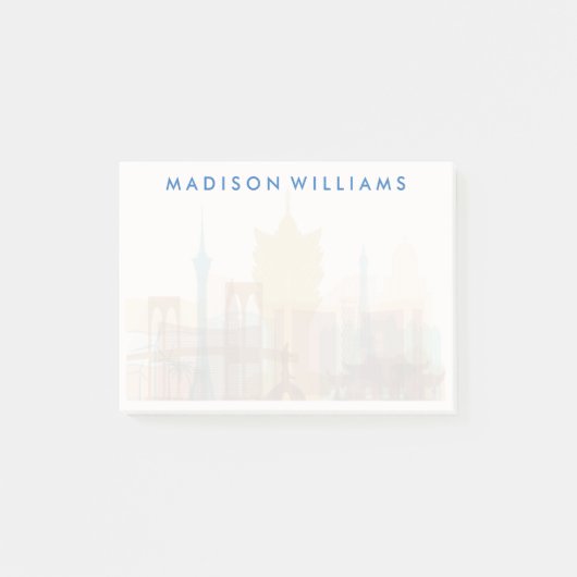 Macau, China| City Skyline Post-it Klebezettel (Vorderseite)