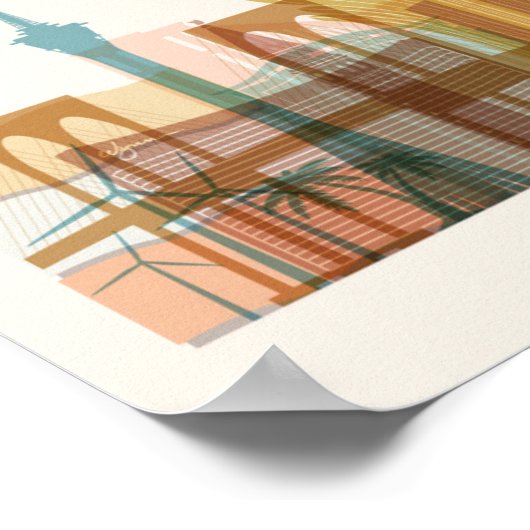 Macau, China | City Skyline Poster (Ecke)