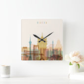 Macau, China | City Skyline Quadratische Wanduhr (Zuhause)