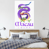 Macau China Dragon Reiseplakat. Leinwanddruck (Insitu (Schlafzimmer))