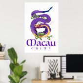 Macau China Dragon Reiseplakat. Poster (Heimbüro)