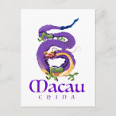 Macau China Dragon Reiseplakat. Postkarte (Vorderseite)